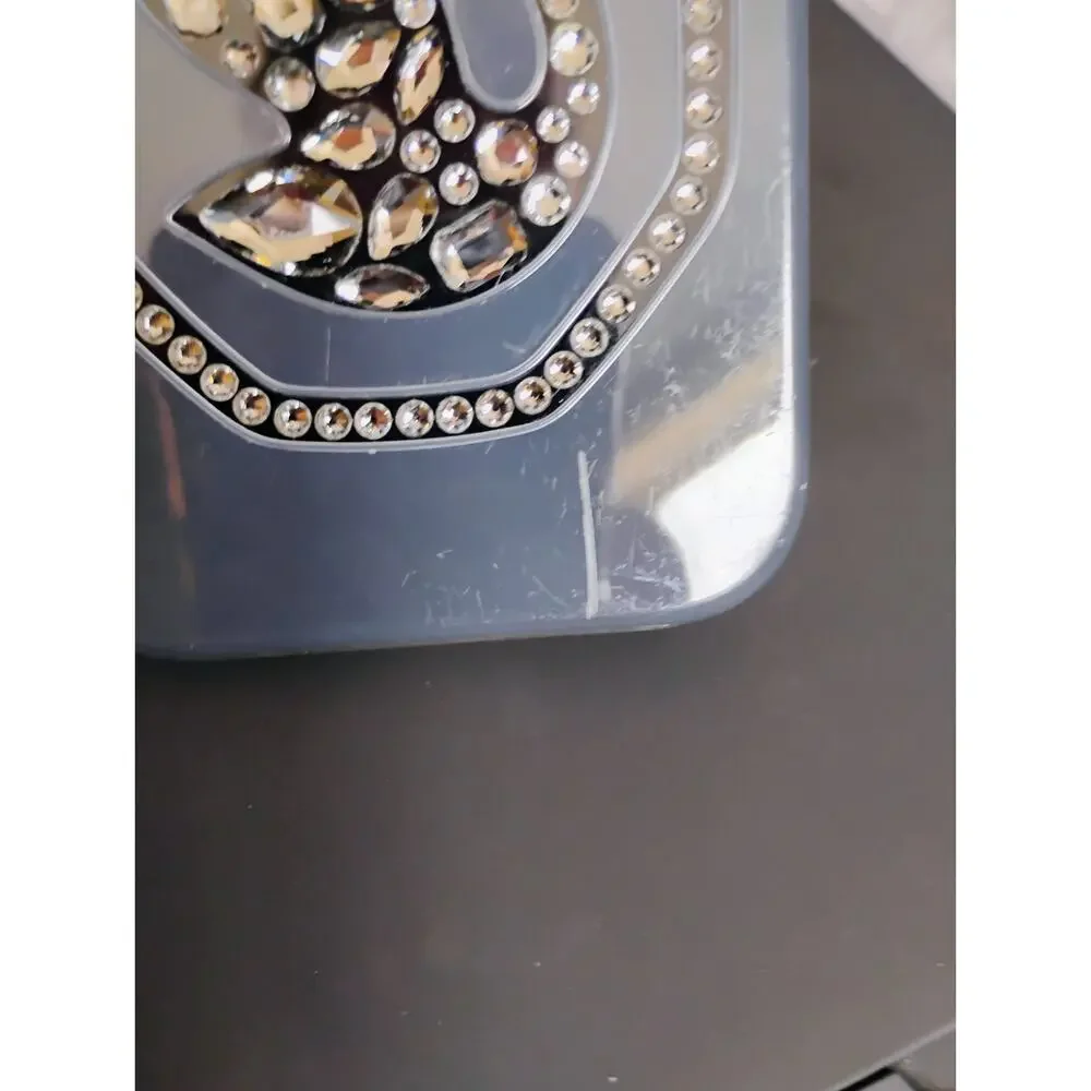 Swarovski Signum For iPhone 14 Pro Max. Iconic Swan Logo, silver-shade Crystals